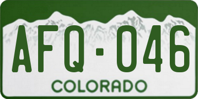 CO license plate AFQ046