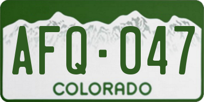 CO license plate AFQ047