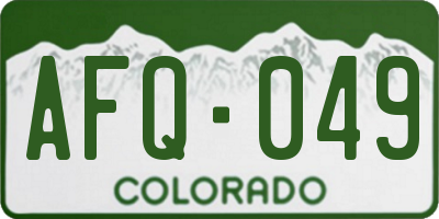 CO license plate AFQ049