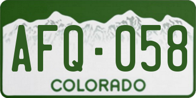 CO license plate AFQ058