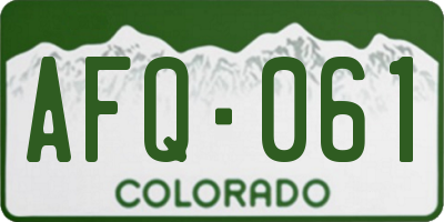 CO license plate AFQ061
