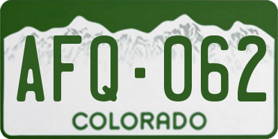 CO license plate AFQ062