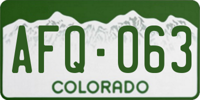 CO license plate AFQ063