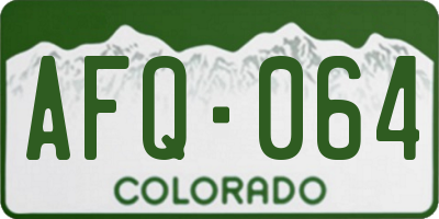 CO license plate AFQ064