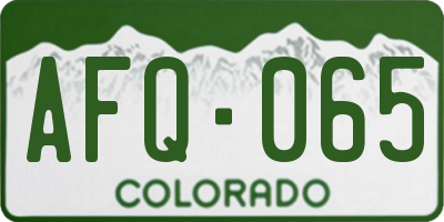 CO license plate AFQ065