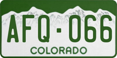 CO license plate AFQ066