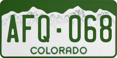 CO license plate AFQ068