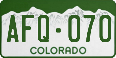 CO license plate AFQ070
