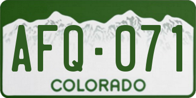 CO license plate AFQ071