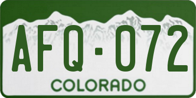 CO license plate AFQ072