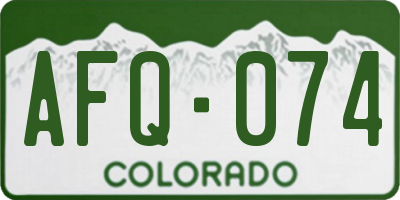 CO license plate AFQ074