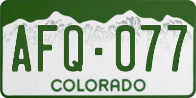 CO license plate AFQ077