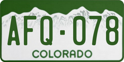 CO license plate AFQ078