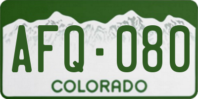 CO license plate AFQ080