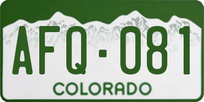 CO license plate AFQ081