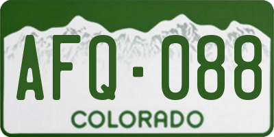 CO license plate AFQ088