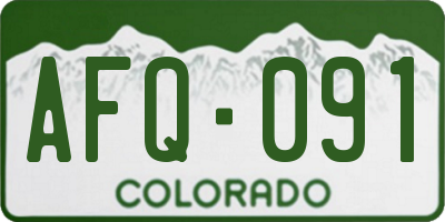 CO license plate AFQ091