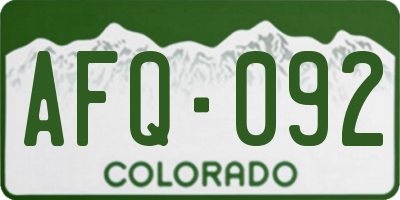 CO license plate AFQ092