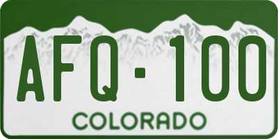 CO license plate AFQ100