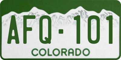 CO license plate AFQ101