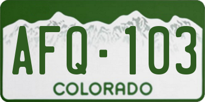 CO license plate AFQ103