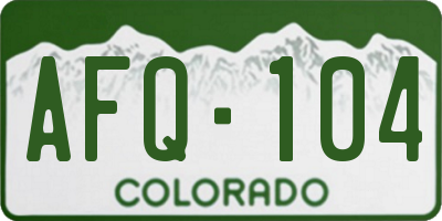 CO license plate AFQ104