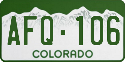 CO license plate AFQ106