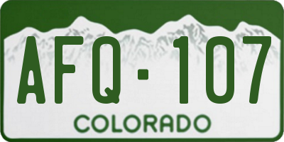CO license plate AFQ107