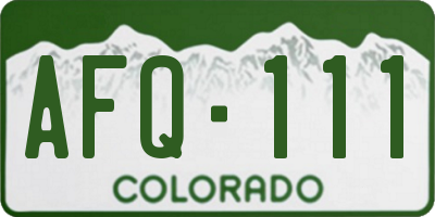 CO license plate AFQ111