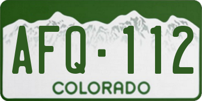CO license plate AFQ112
