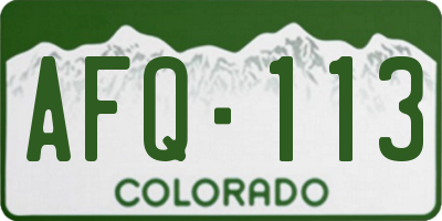 CO license plate AFQ113