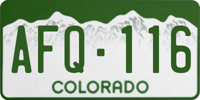 CO license plate AFQ116