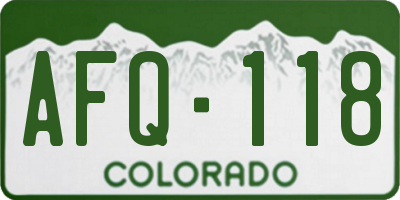 CO license plate AFQ118