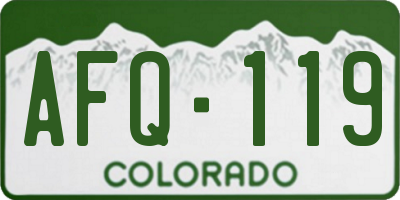 CO license plate AFQ119