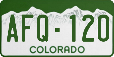 CO license plate AFQ120