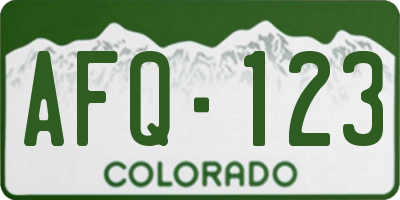 CO license plate AFQ123