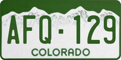 CO license plate AFQ129