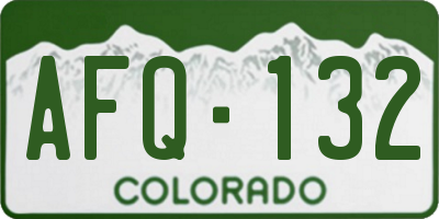 CO license plate AFQ132