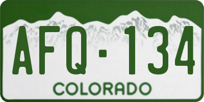CO license plate AFQ134