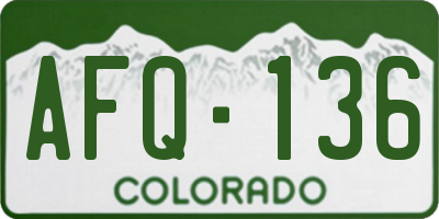 CO license plate AFQ136