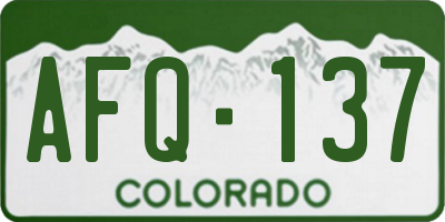 CO license plate AFQ137