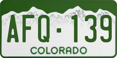 CO license plate AFQ139