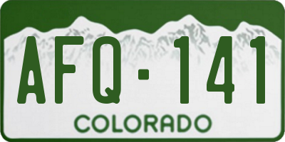 CO license plate AFQ141