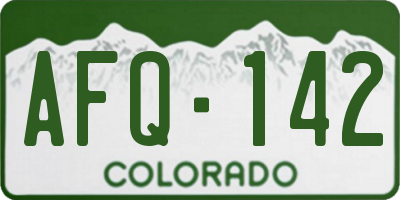 CO license plate AFQ142