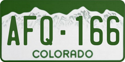 CO license plate AFQ166