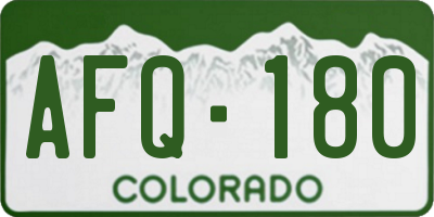 CO license plate AFQ180
