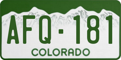 CO license plate AFQ181