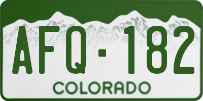 CO license plate AFQ182