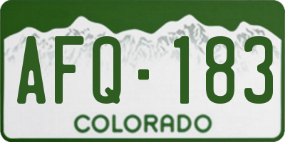 CO license plate AFQ183