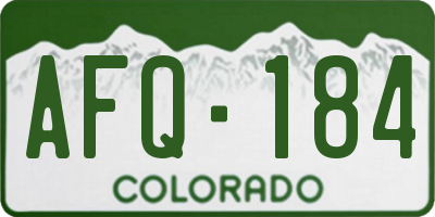 CO license plate AFQ184